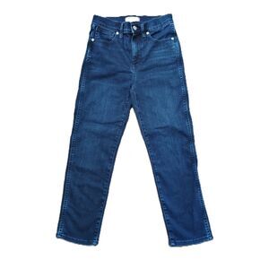 MADEWELL Stovepipe 25P 25 Petite Women's High Rise Dark Wash Stretch Jeans